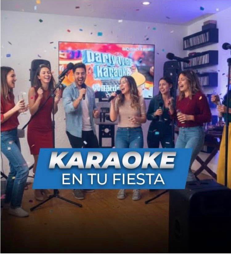 Fiesta de karaoke en tu evento con micrófonos y pantalla profesional